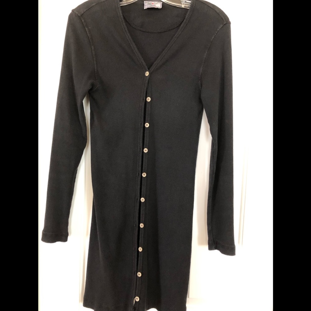 Hard tail ribbed knit cardigan